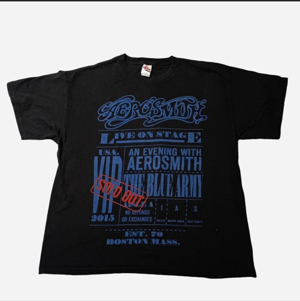2015 Aerosmith The Blue Army Tour Ticket  T-shirt